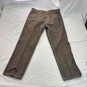 Members Property Mens Straight Jeans Mole Brown Denim 5 Pocket W38 L32